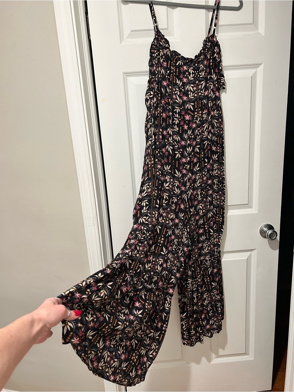 NWOT Natural Life Harley Wild Vines Black Wide-Leg Jumpsuit - Picture 3 of 11